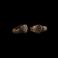 Post Medieval Bronze Ring with Armorial Motif