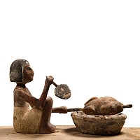 Egyptian Wooden Fowl-Roasting Scene