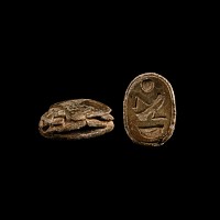Egyptian Hardstone Scarab with Horus
