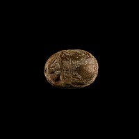 Egyptian Hardstone Scarab with Horus