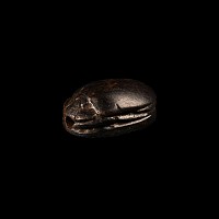 Egyptian Black Hardstone Scarab with Ankh