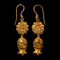 Greek Style Gold Earring Pair