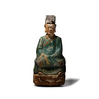 Chinese Qing Wooden House God