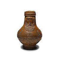 Post Medieval Inscribed Salt-Glazed Bellarmine Jug