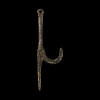 Medieval Bronze Lamp Hanger Hook