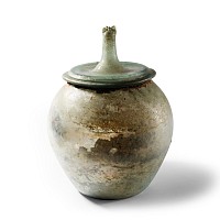 Large Roman Pale Green Glass Cinerary Urn