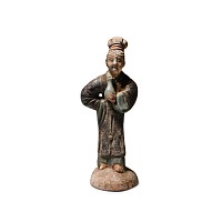 Chinese Qing Glazed Ceramic Female Attendant