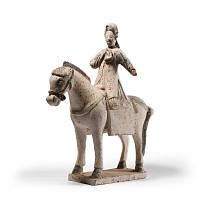 Chinese Ming Glazed Ceramic Horse and Rider