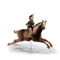 Large Chinese Tang Terracotta Polo Player