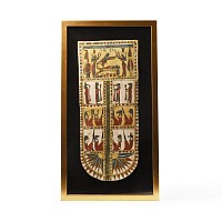 Framed Egyptian Cartonnage Panel with Hieroglyphic Inscription