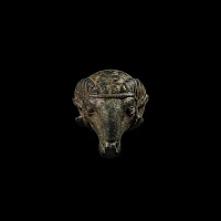 Roman Bronze Ram's Head Finial
