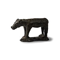 Roman Bronze Hunting Dog with Broad Collar