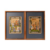 Persian Framed Watercolour Painting Group