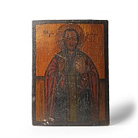 Painted Wooden Icon of Saint Eleutherios