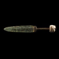 Western Asiatic Bronze Dagger with Stone Pommel