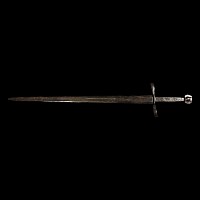 Medieval Schiavonesca Type Iron Sword with Inlay