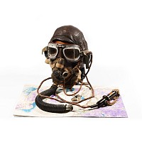 WWII 'RAF' Bomber (Mosquito) Helmet, Map and Whistle Group