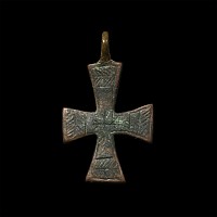 Byzantine Bronze Pectoral Cross Pendant