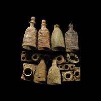 Post Medieval Bronze Helmet Plume Holder Group