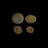 Anglo-Saxon Bronze Helmetted Head Button Brooch Collection