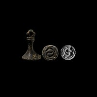 Medieval Bronze Personal Seal Matrix with S