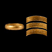 Post Medieval Gold 'No recompence but love' Posy Ring