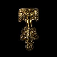 Published Anglo-Saxon Gilt Bronze Great Square-Headed Brooch
