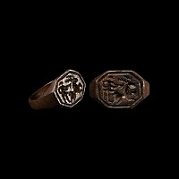 Medieval Bronze Ring with Hunting Scene