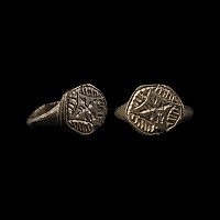 Medieval Bronze Ring with Cross