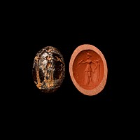 Hellenistic Glass Gem with Goddess