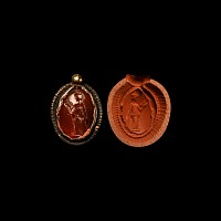 Roman Carnelian Gemstone with Demeter Holding Ear of Corn