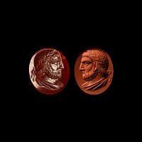 Carnelian Gemstone with Bust of Zeus