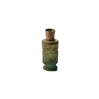 Western Asiatic Cut Glass Perfume Bottle with Silver Neck
