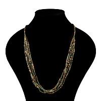 Egyptian Multi-Stranded Faience Mummy Bead Necklace