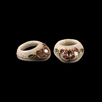 Mughal Jade Archer's Ring with Diamond, Rubies and Emeralds