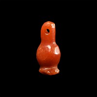 Egyptian Orange Carnelian Poppy Head Amulet