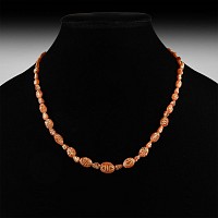Indus Valley Etched Orange Carnelian Bead Necklace String