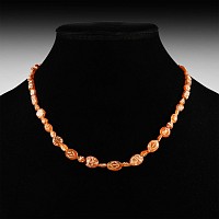 Indus Valley Etched Orange Carnelian Bead Necklace String