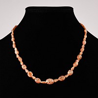 Indus Valley Etched Orange Carnelian Bead Necklace String