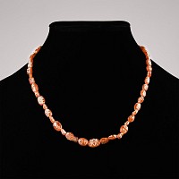 Indus Valley Etched Orange Carnelian Bead Necklace String