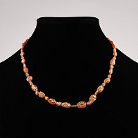 Indus Valley Etched Orange Carnelian Bead Necklace String