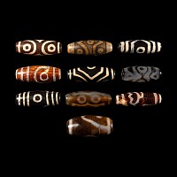 Tibetan Style Glass Eye Bead Group