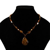 Natural History - Tiger's Eye Pendant Designer Necklace