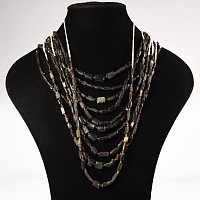 Black and Other Glass Bead Necklace String Collection