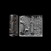 Elamite Haematite Cylinder Seal with the God Shatwak
