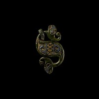 Very Large Celtic Enamelled Bronze Dragonesque Brooch