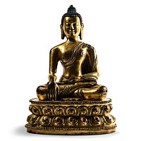 Sino-Tibetan Gilt Bronze Seated Buddha