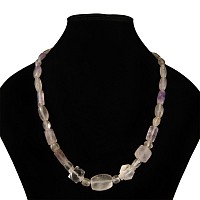 Western Asiatic Rock Crystal and Amethyst Bead Necklace