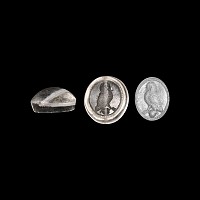 Rock Crystal Seal Bead with Owl