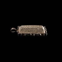 Calligraphic Rock Crystal Gem in Silver-Coloured Metal Pendant